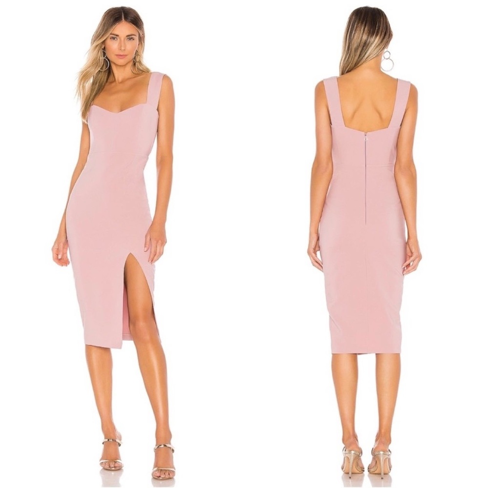 NOOKIE Divine Midi Dress in Dusty Pink